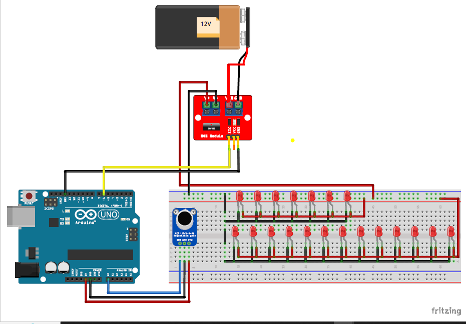 Circuit Diagram of Led Brightness Control with Voice Project