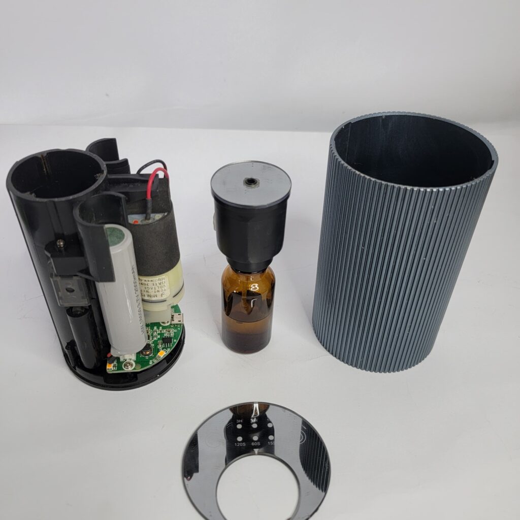 All internal and External Components of Automatic and Smart Perfume Dispenser along with PCB