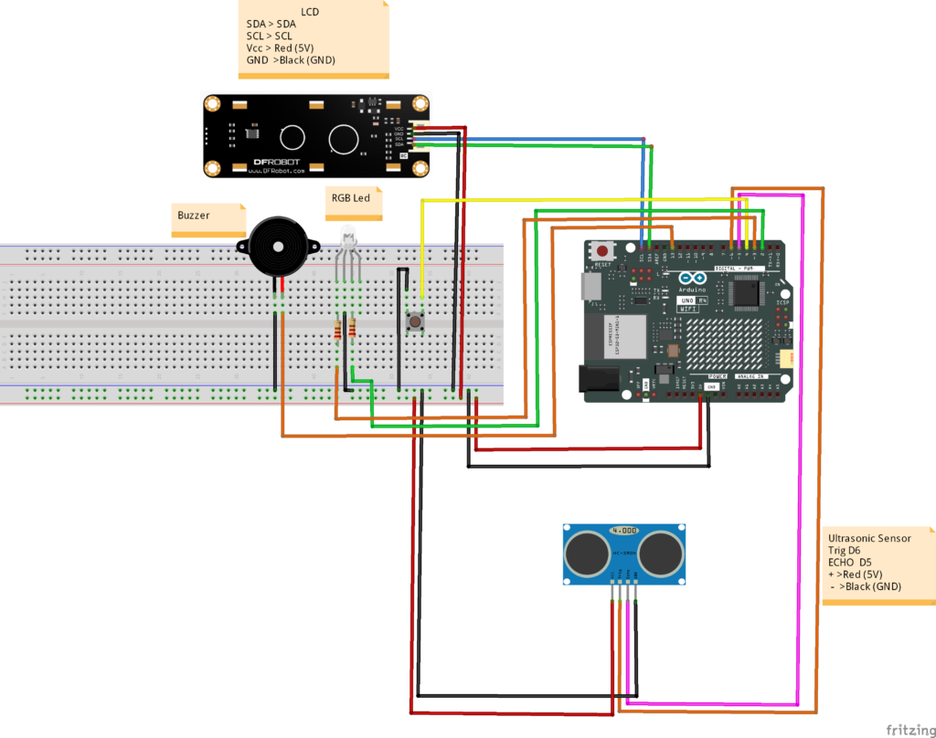 Circuit Diagram of Seating Posture Correction Device with Arduino