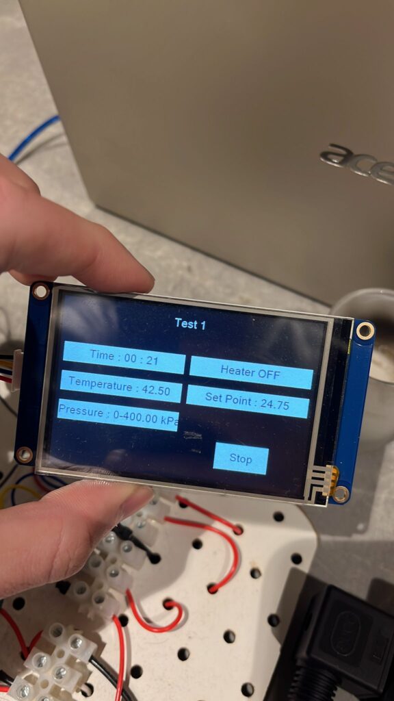 advanced fire sprinkler test device using Arduino, PID control, MAX6675 thermocouple, pressure sensor, and Nextion Touch LCD